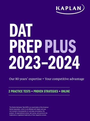 cover image of DAT Prep Plus 2023-2024: 2 Practice Tests + Proven Strategies + Online